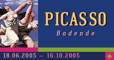 banner zur Picassoausstellung Die Badende